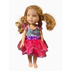 American Girl WellieWishers Doll Blonde Hair Freckles With Extra Clothing